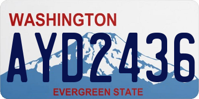 WA license plate AYD2436