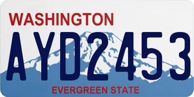 WA license plate AYD2453