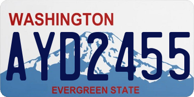 WA license plate AYD2455