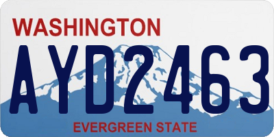 WA license plate AYD2463