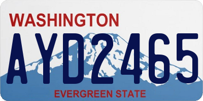 WA license plate AYD2465