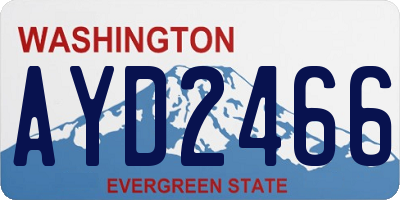 WA license plate AYD2466