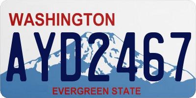WA license plate AYD2467