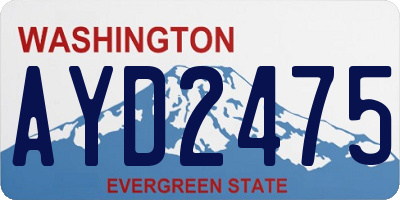 WA license plate AYD2475