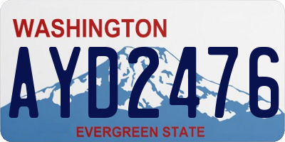 WA license plate AYD2476