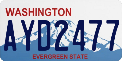 WA license plate AYD2477