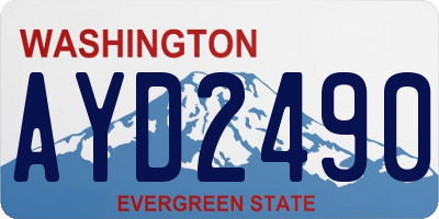 WA license plate AYD2490