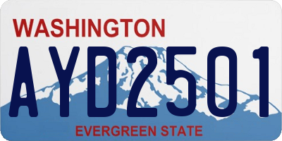 WA license plate AYD2501