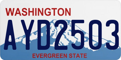 WA license plate AYD2503