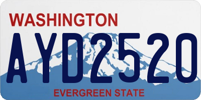 WA license plate AYD2520