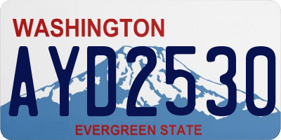 WA license plate AYD2530