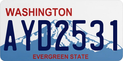 WA license plate AYD2531