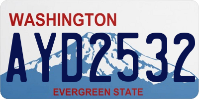 WA license plate AYD2532