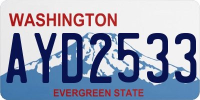 WA license plate AYD2533