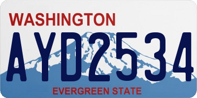 WA license plate AYD2534