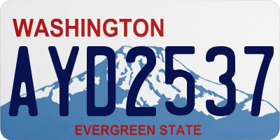 WA license plate AYD2537