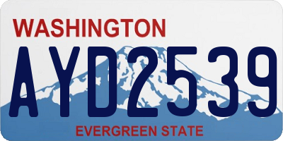 WA license plate AYD2539