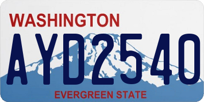 WA license plate AYD2540