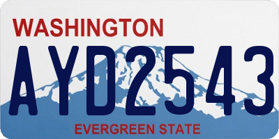 WA license plate AYD2543
