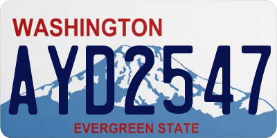 WA license plate AYD2547