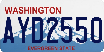 WA license plate AYD2550