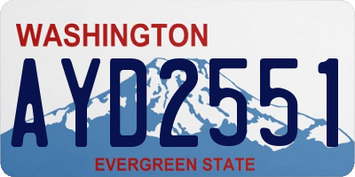 WA license plate AYD2551
