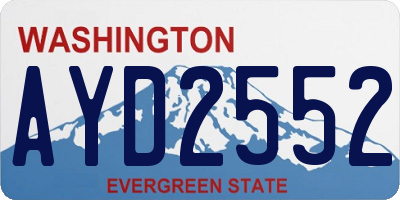 WA license plate AYD2552