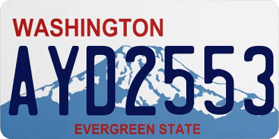 WA license plate AYD2553