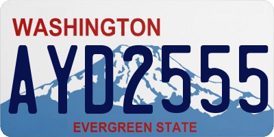 WA license plate AYD2555