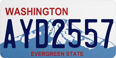 WA license plate AYD2557