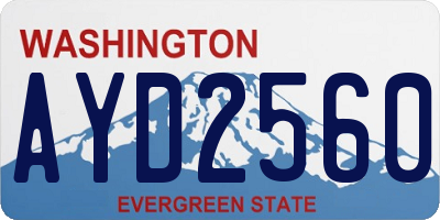 WA license plate AYD2560