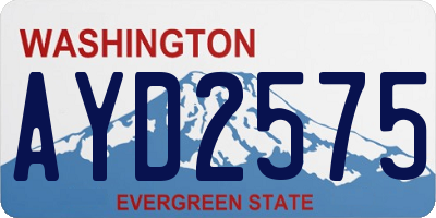 WA license plate AYD2575