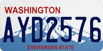 WA license plate AYD2576