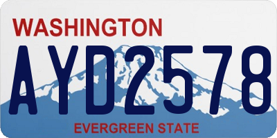 WA license plate AYD2578