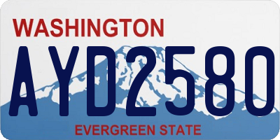 WA license plate AYD2580