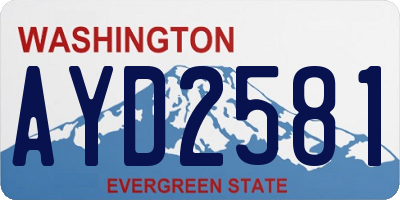 WA license plate AYD2581