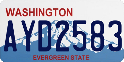 WA license plate AYD2583