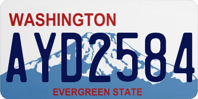 WA license plate AYD2584