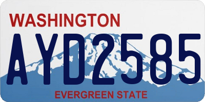 WA license plate AYD2585
