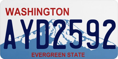 WA license plate AYD2592