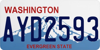WA license plate AYD2593