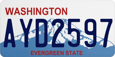 WA license plate AYD2597