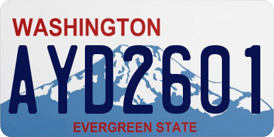 WA license plate AYD2601