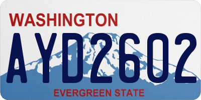 WA license plate AYD2602