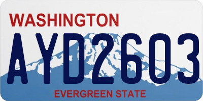 WA license plate AYD2603