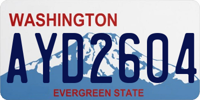 WA license plate AYD2604