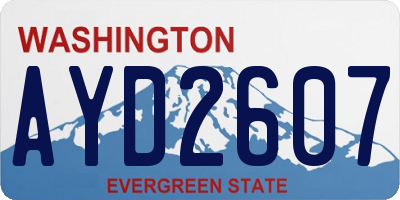 WA license plate AYD2607