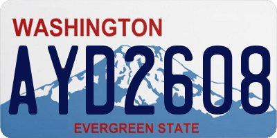 WA license plate AYD2608