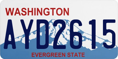 WA license plate AYD2615