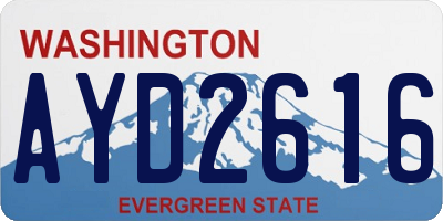 WA license plate AYD2616